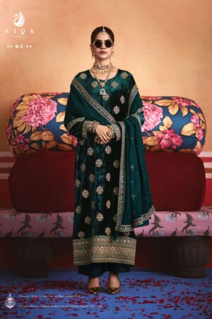 My Fashion Road Aiqa Zarnish Winter Collection Party Wear Velvet Dress | B-3