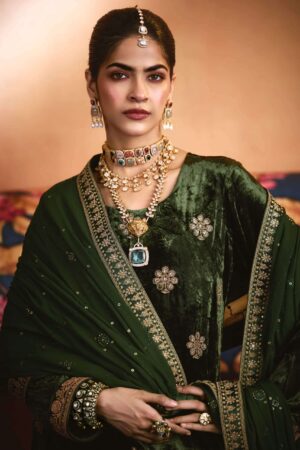 My Fashion Road Aiqa Zarnish Winter Collection Party Wear Velvet Dress | B-5