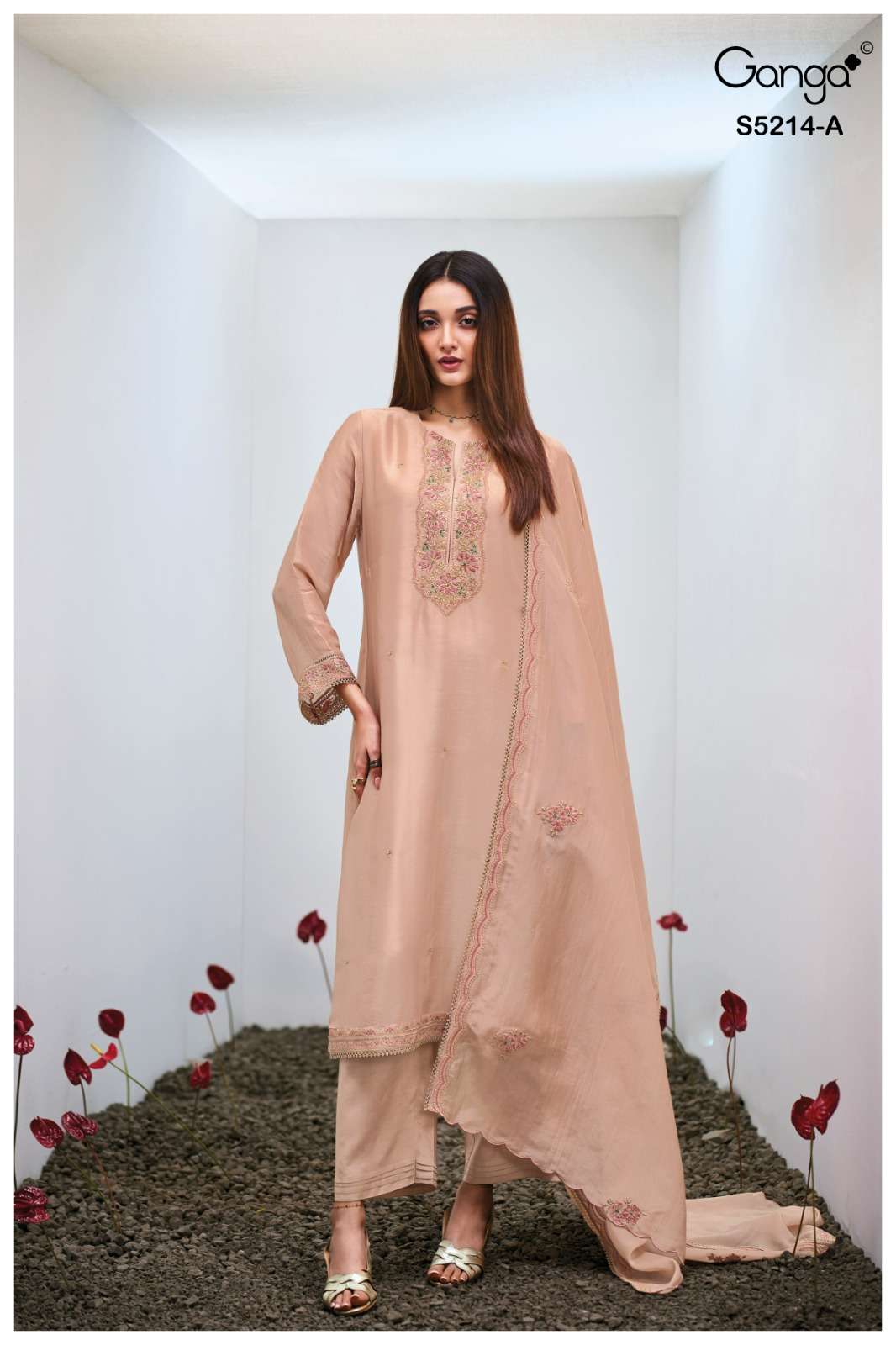 My Fashion Road Ganga Fashion Beyra Pure Bemberg Silk Suit | 5214-A My Fashion Road Ganga Fashion Beyra Pure Bemberg Silk Suit | 5214-A