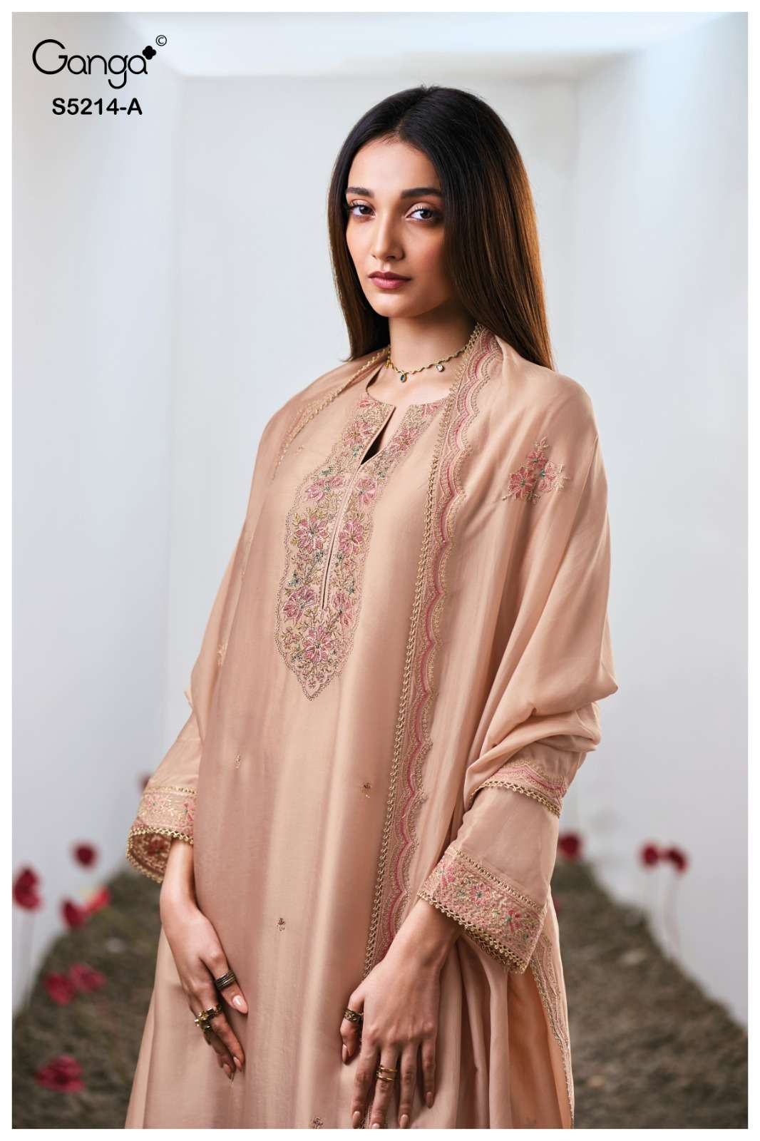 My Fashion Road Ganga Fashion Beyra Pure Bemberg Silk Suit | 5214-A My Fashion Road Ganga Fashion Beyra Pure Bemberg Silk Suit | 5214-A
