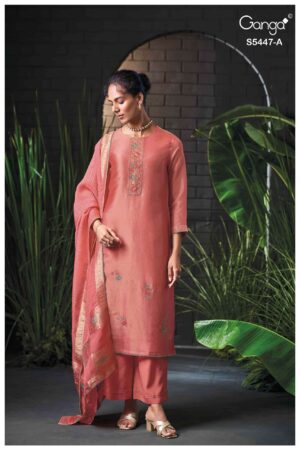 My Fashion Road Ganga Fashion Briony Premium Jacquard Silk Suit | 5447-A