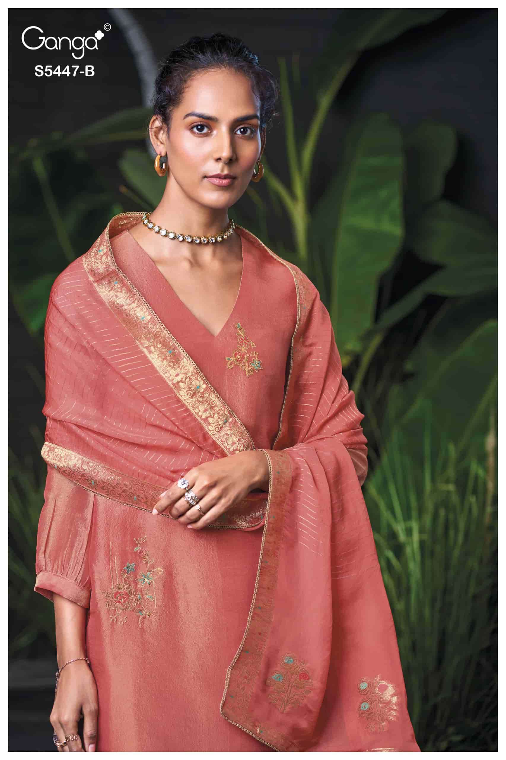 My Fashion Road Ganga Fashion Briony Premium Jacquard Silk Suit | 5447-B My Fashion Road Ganga Fashion Briony Premium Jacquard Silk Suit | 5447-B