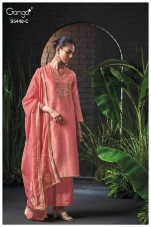 My Fashion Road Ganga Fashion Celvaya Designer Silk Party Wear Dress | 5448-C