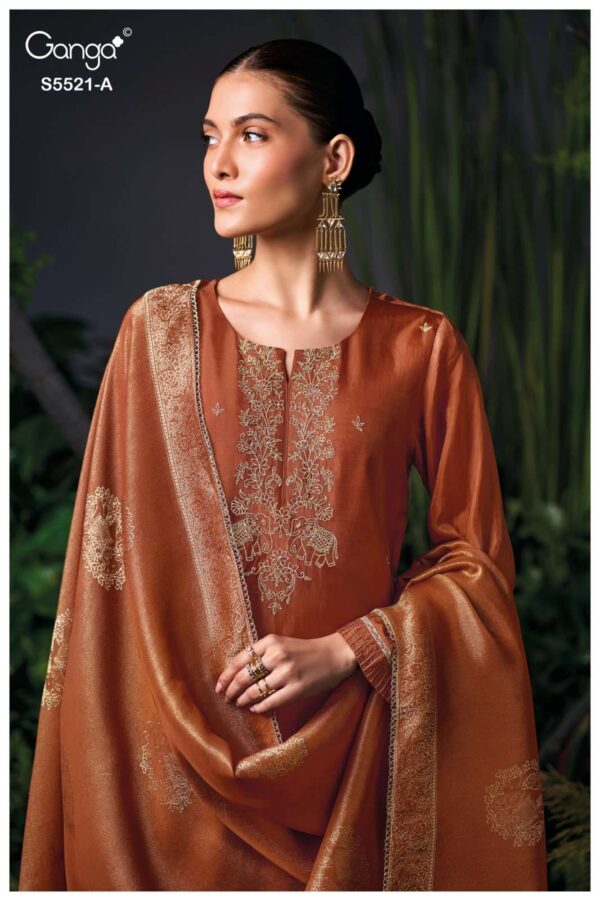 My Fashion Road Ganga Fashion Freyna Pure Bemberg Silk Latest Suit | S5521-A