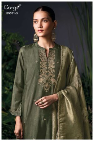 My Fashion Road Ganga Fashion Freyna Pure Bemberg Silk Latest Suit | S5521-B