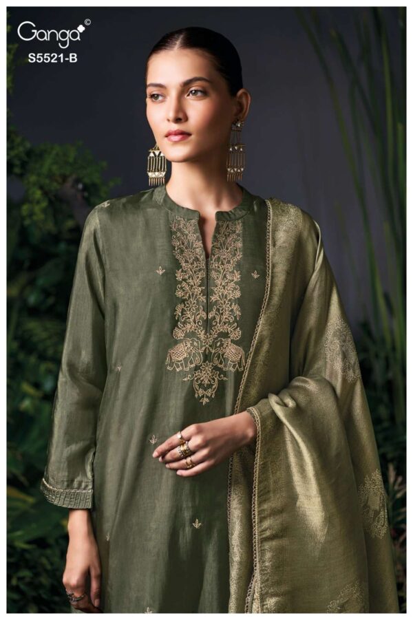 My Fashion Road Ganga Fashion Freyna Pure Bemberg Silk Latest Suit | S5521-B