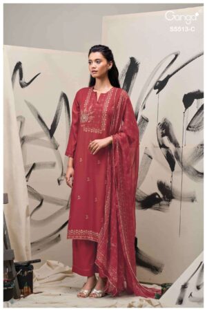 My Fashion Road Ganga Fashion Hennah Fancy Pashmina Salwar Suit | S5513-C