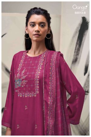 My Fashion Road Ganga Fashion Hennah Fancy Pashmina Salwar Suit | S5513-B