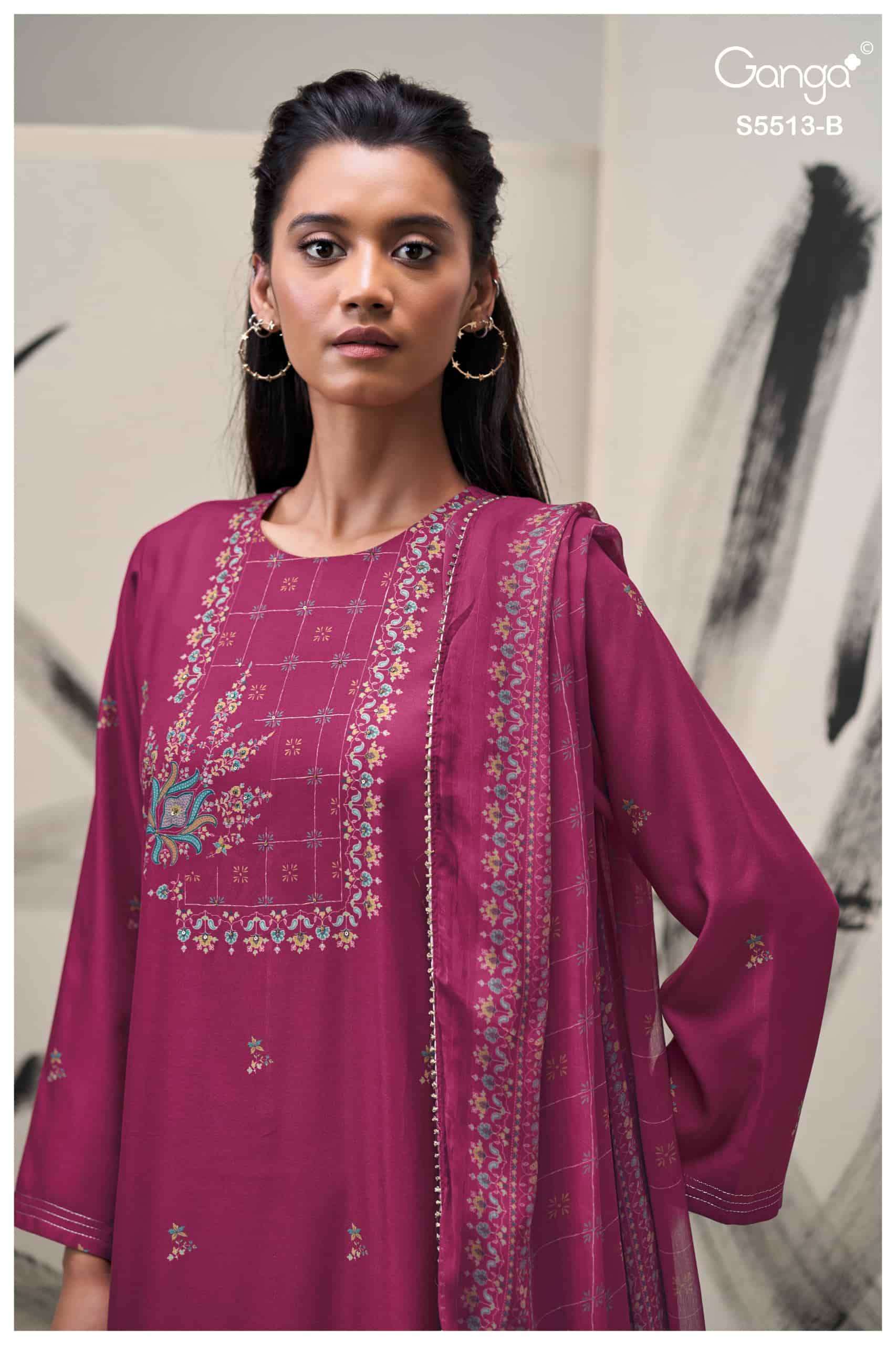 My Fashion Road Ganga Fashion Hennah Fancy Pashmina Salwar Suit | S5513-B My Fashion Road Ganga Fashion Hennah Fancy Pashmina Salwar Suit | S5513-B