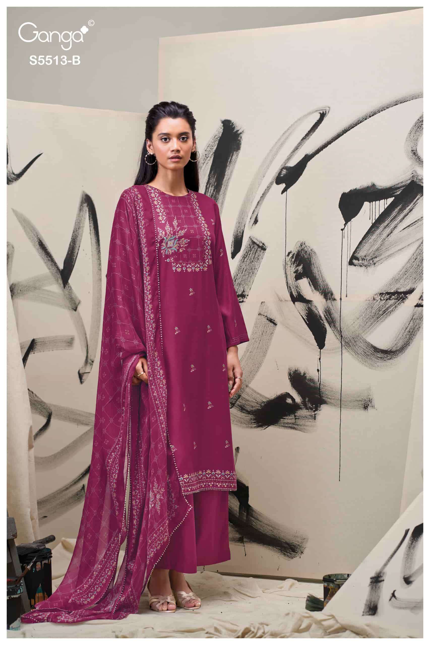 My Fashion Road Ganga Fashion Hennah Fancy Pashmina Salwar Suit | S5513-B My Fashion Road Ganga Fashion Hennah Fancy Pashmina Salwar Suit | S5513-B