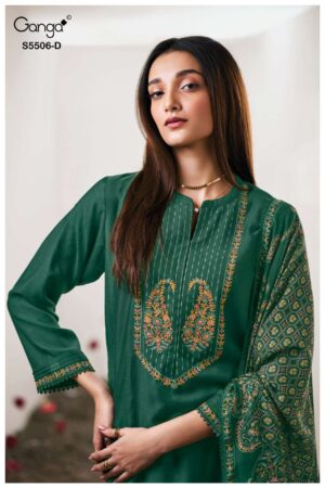 My Fashion Road Ganga Fashion Kanita Pure Bemberg Silk Winter Suit | 5506-D