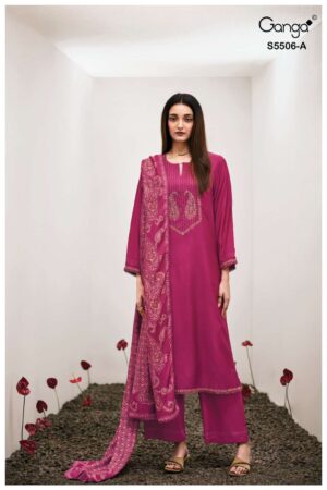 My Fashion Road Ganga Fashion Kanita Pure Bemberg Silk Winter Suit | 5506-A