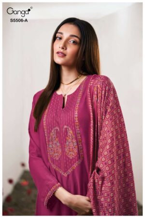 My Fashion Road Ganga Fashion Kanita Pure Bemberg Silk Winter Suit | 5506-A