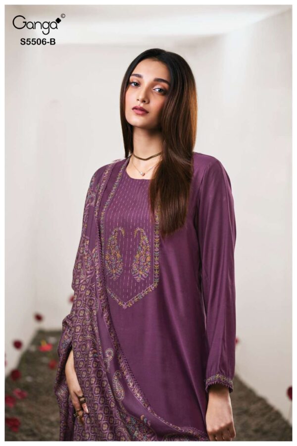 My Fashion Road Ganga Fashion Kanita Pure Bemberg Silk Winter Suit | 5506-B