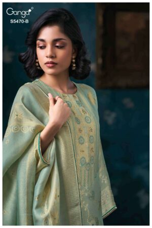My Fashion Road Ganga Fashion Lubna Pure Kanjivaram Silk Suit | 5470-B