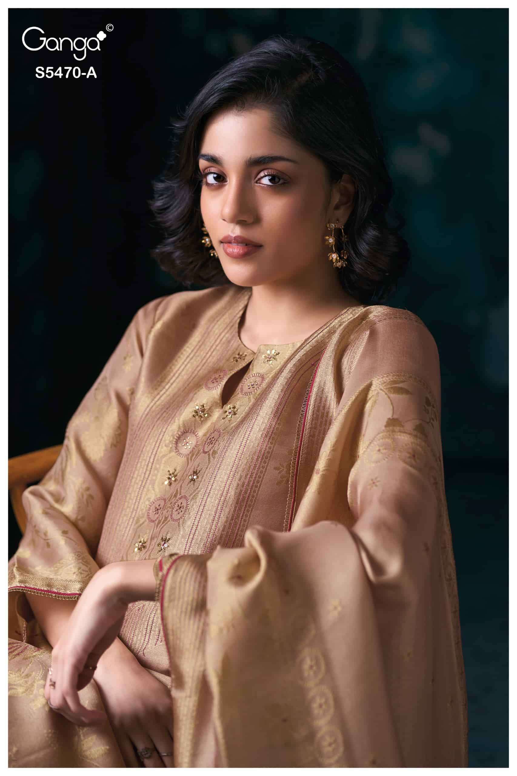 My Fashion Road Ganga Fashion Lubna Pure Kanjivaram Silk Suit | 5470-A My Fashion Road Ganga Fashion Lubna Pure Kanjivaram Silk Suit | 5470-A