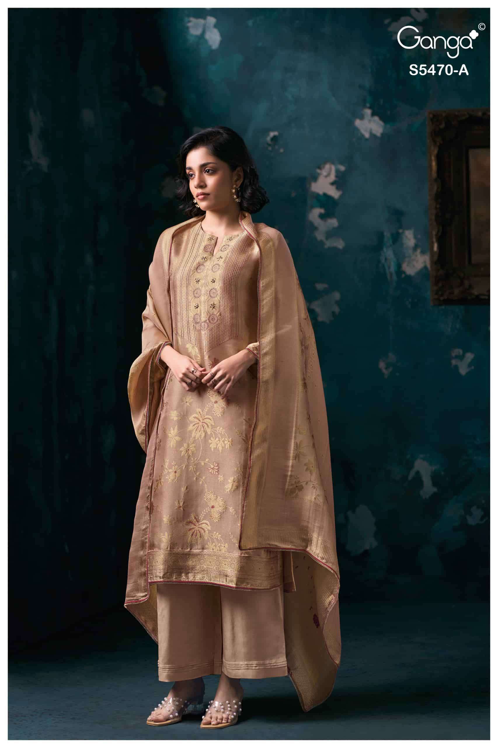 My Fashion Road Ganga Fashion Lubna Pure Kanjivaram Silk Suit | 5470-A My Fashion Road Ganga Fashion Lubna Pure Kanjivaram Silk Suit | 5470-A