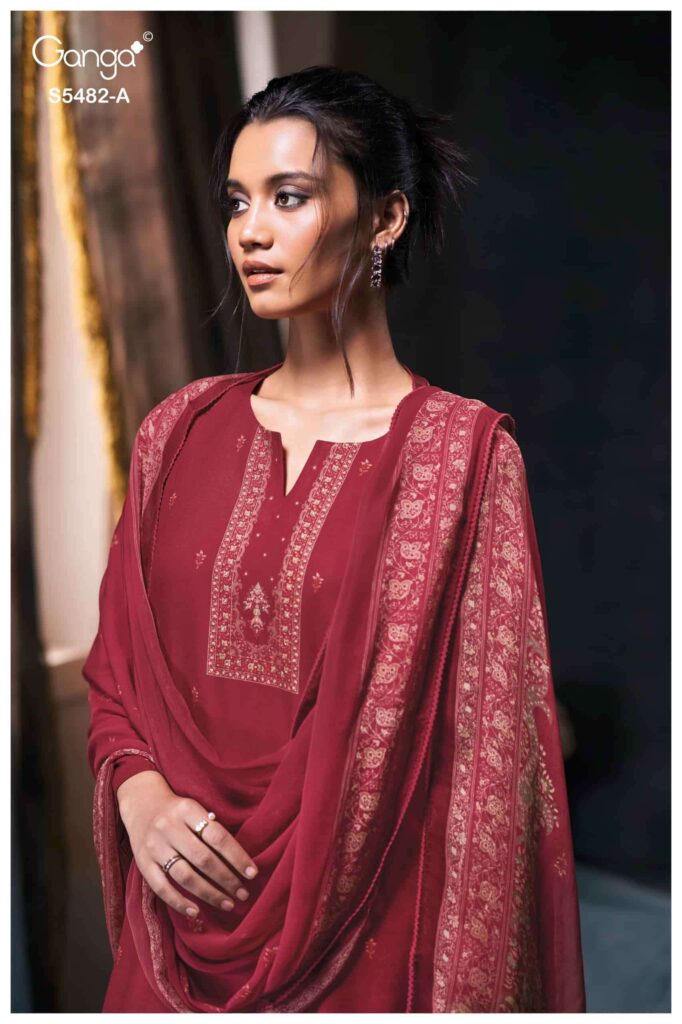 My Fashion Road Ganga Fashion Mohini Pure Wool Pashmina Salwar Suit | 5482-A