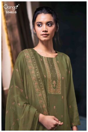 My Fashion Road Ganga Fashion Mohini Pure Wool Pashmina Salwar Suit | 5482-B