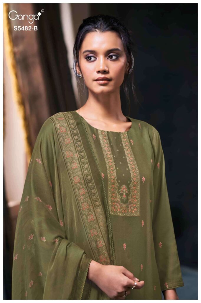 My Fashion Road Ganga Fashion Mohini Pure Wool Pashmina Salwar Suit | 5482-B