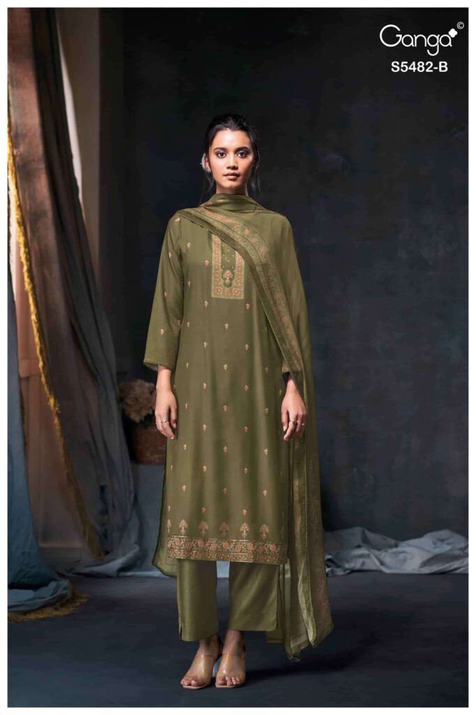 My Fashion Road Ganga Fashion Mohini Pure Wool Pashmina Salwar Suit | 5482-B