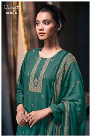 My Fashion Road Ganga Fashion Mohini Pure Wool Pashmina Salwar Suit | 5482-D