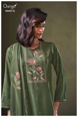 My Fashion Road Ganga Fashion Nasreen Fancy Pashmina Salwar Kameez | 5451-D