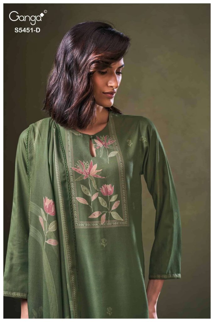 My Fashion Road Ganga Fashion Nasreen Fancy Pashmina Salwar Kameez | 5451-D