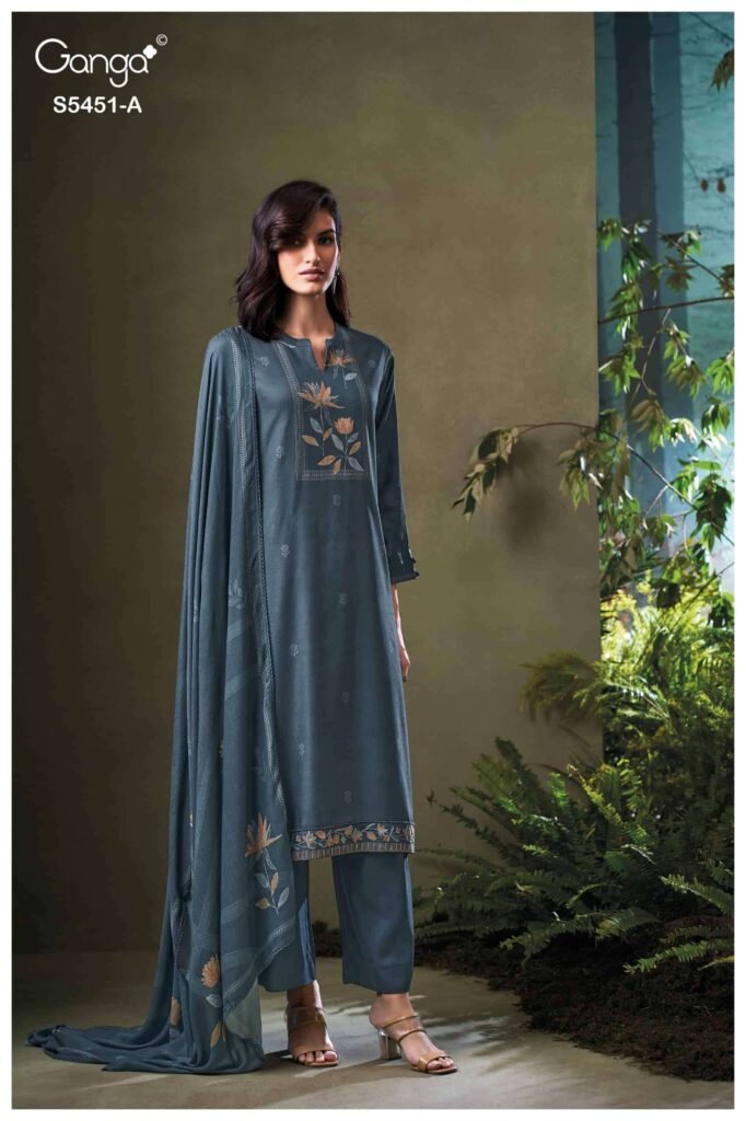 My Fashion Road Ganga Fashion Nasreen Fancy Pashmina Salwar Kameez | 5451-A