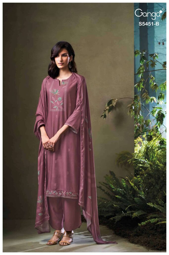 My Fashion Road Ganga Fashion Nasreen Fancy Pashmina Salwar Kameez | 5451-B