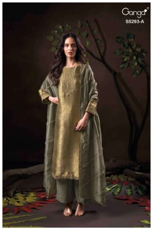 My Fashion Road Ganga Fashion Sairya Designer Jacquard Suit | 5293-A