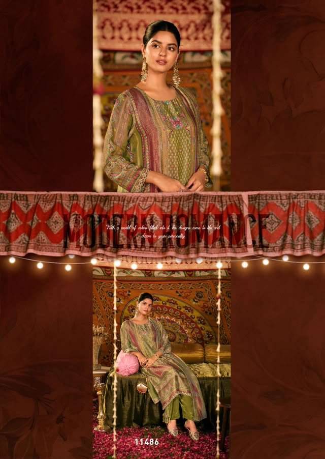 My Fashion Road Jay Vijay Saj Dhaj Ke Pure Kanjivaram Jacquard Latest Suit | 11486