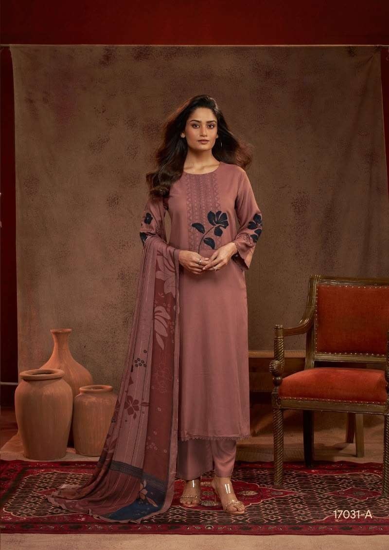 My Fashion Road Omtex Brisa Pure Pashmina Premium Suit | 17031-A My Fashion Road Omtex Brisa Pure Pashmina Premium Suit | 17031-A
