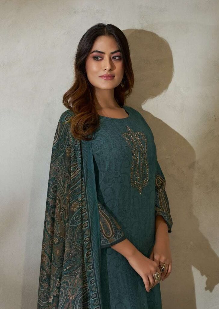 My Fashion Road Omtex Zuni Pure Pashmina Premium Wear Suit | 18031-B